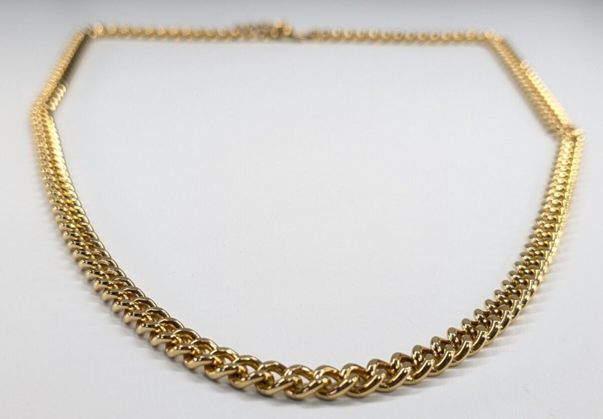 VTG Kenneth Jay Lane KJL Chunky Gold Tone Cuban L… - image 4