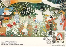 Moomin Characters From The Book The Dangerous Voyage Finland Maxi Card FDC 1993