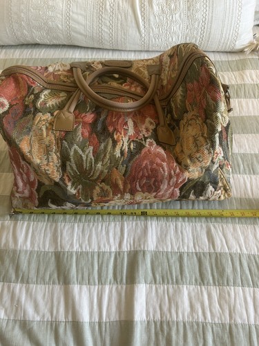 EUC Vintage Floral Print Adolfo Travel Bag Luggage Large - Picture 18 of 20