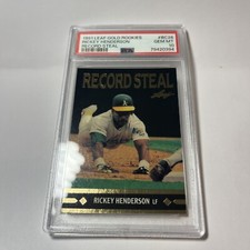 1991 Gold Leaf Rookies #BC26 Rickey Henderson A's HOF PSA 10 Low  Population