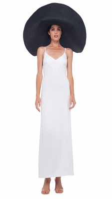 white sequin slip dress