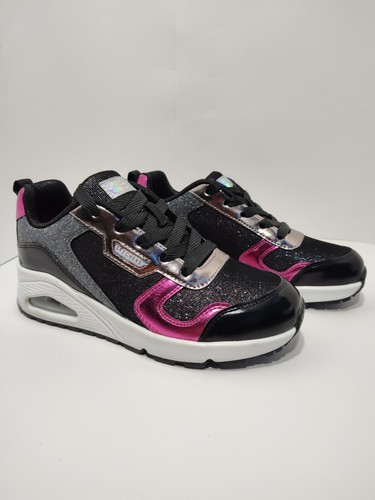 SKECHERS -BIG GIRLS Sneakers casual remix metallizzato ROSA/NERO TAGLIA 4