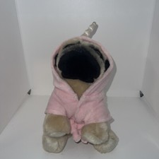 Gund - Doug The Pug Dog - Plush w Pink Hoodie Robe - Unicorn Horn 8  
