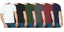 1 , 3 & 5 Pack Mens T-Shirt  Cotton Plain Tee Shirts T Shirt Round Neck Lot
