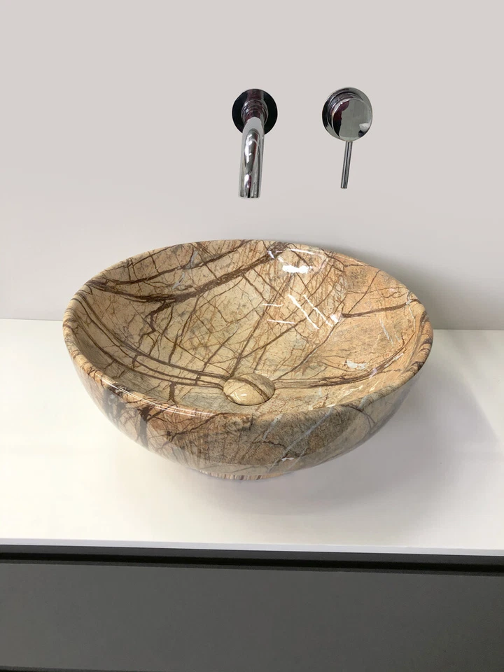 Keramik Waschtisch Waschbecken Handwaschbecken Aufsatzwaschtisch Gästebad 41x41 - Bild 4 von 4