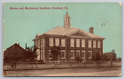 Mining & Mechanical Institute Freeland Pennsylvania 1914 Postcard
