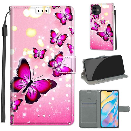 For iPhone 11 12 Pro Max XR XS X 6 7 8 SE 2020 Butterfly Flip Wallet Phone Case