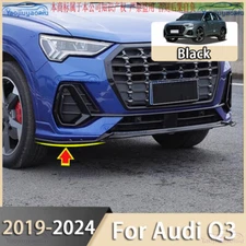 For Audi Q3 2019-2024 2Pcs Glossy Black Front Bumper Front Lip Corner Cover Trim