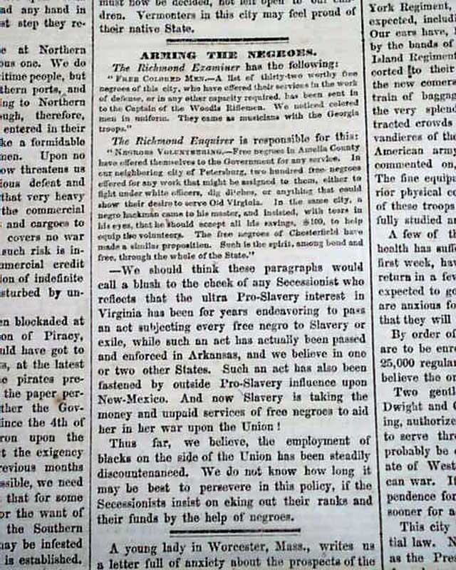 VIRGINIA SECESSION State Joins Confederacy Confederates 1861 Civil War Newspaper