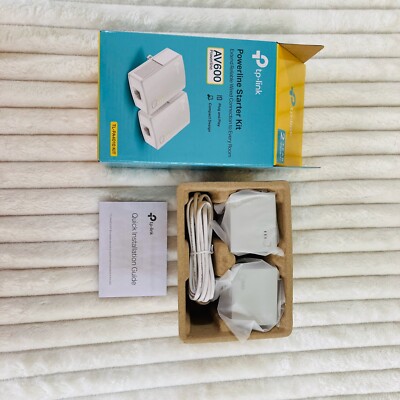 TP-Link AV600 600Mbps Powerline Starter Kit TL-PA4010 KIT White - New Open Box