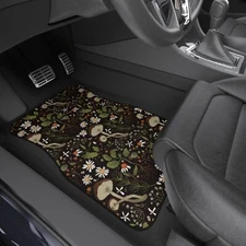 Mushroom Floral Boho Cottage core cottageCore Nature Set of 2 Car Mats ,Gift