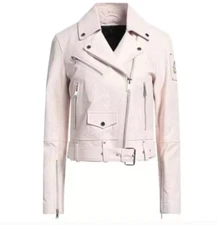 Moose Knuckles  Women's Biker Lamb Leather Jackets Size:L $750 NEW