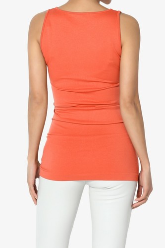 TheMogan S ~ 3X Scoop U Neck Seamless Tank Top Sleeveless Ultra Soft Layering Tee - Imagen 268 de 308