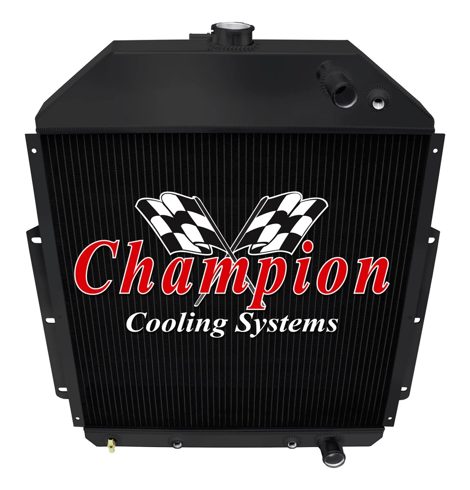 AAR Champion 3 Row Black Finish Radiator for 1942-1947 Ford 1/2 Ton Pickup LS - Image 3 of 4