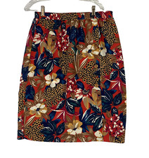 VTG Floral Plus Skirt Size 18 Button Details Knee Length Boho 32