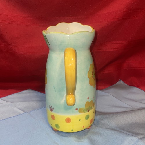 Home Essentials Spring Colors Pitcher Raised Flowers 8 1/2" Susan Collection - Picture 4 of 9