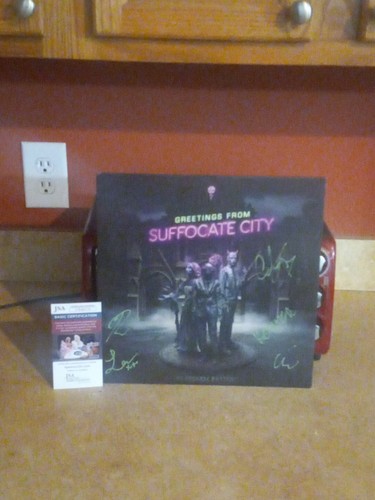 The Funeral Portrait Rock Band Signed Greetings From Suffocate City Vinyl JSA