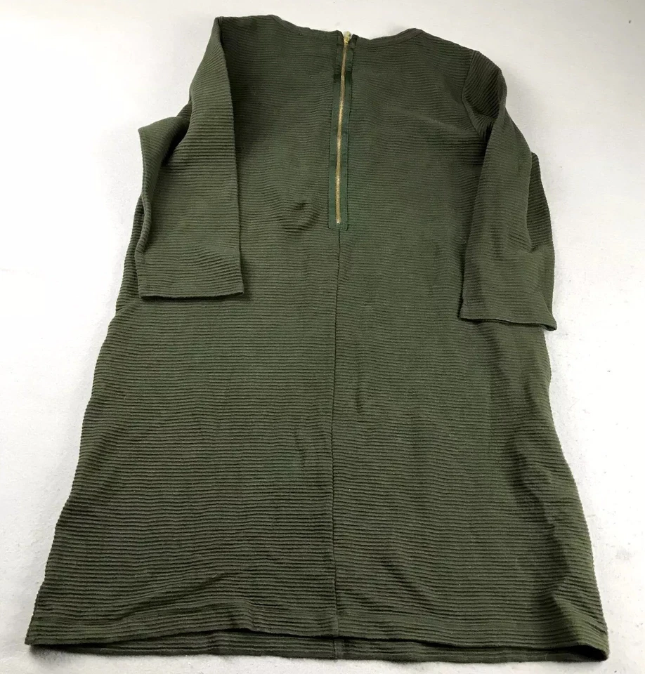 Vestido Suéter Vineyard Vines Para Mujer XL Verde Mangas 3/4 Cremallera Trasera Pullover Foto 3 de 4