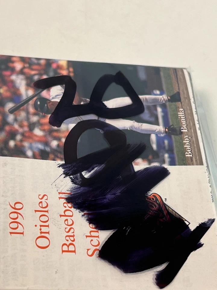 1996 Baltimore Orioles Major League Baseball Schedule Bobby Bonilla Cover - Image 4 of 4