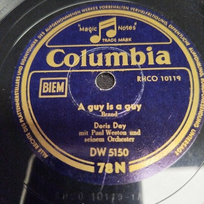 Schellackplatte Doris Day Sugar Bush A Guy Is A Guy