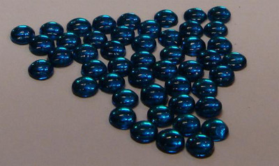 100 Hotfix Halbperlen Cabochon Capri Blau  ss10  3mm 