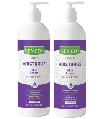 Medline Remedy Clinical Skin Cream, Vanilla Scent (16 fl oz), 2 pack