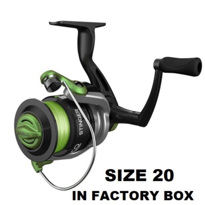 Zebco Fishing Stinger Size 20 Spinning Reel 5.3:1 Pre-Spooled #8 Line In Box