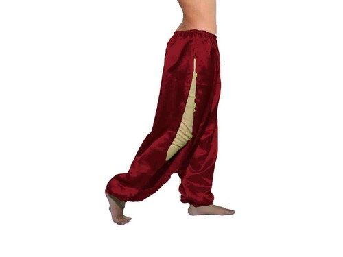 Satin Belly Dance Pantaloons Pant Yoga Pant High Split Harem Aladdin Baggy S18-1 - Picture 25 of 44