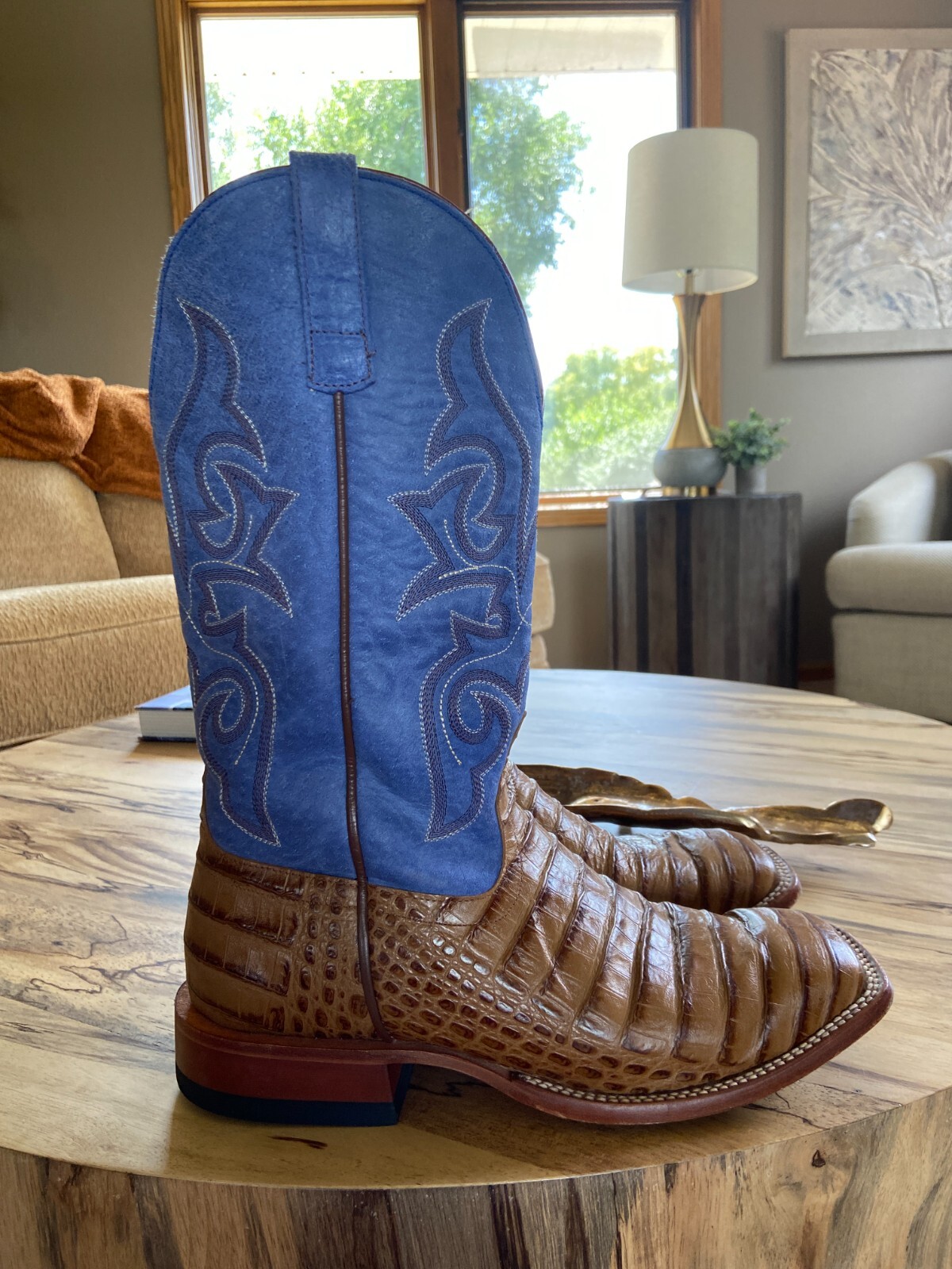 Horse Power Caiman Print Cowboy Boots HP1842 , Toaste… Gem