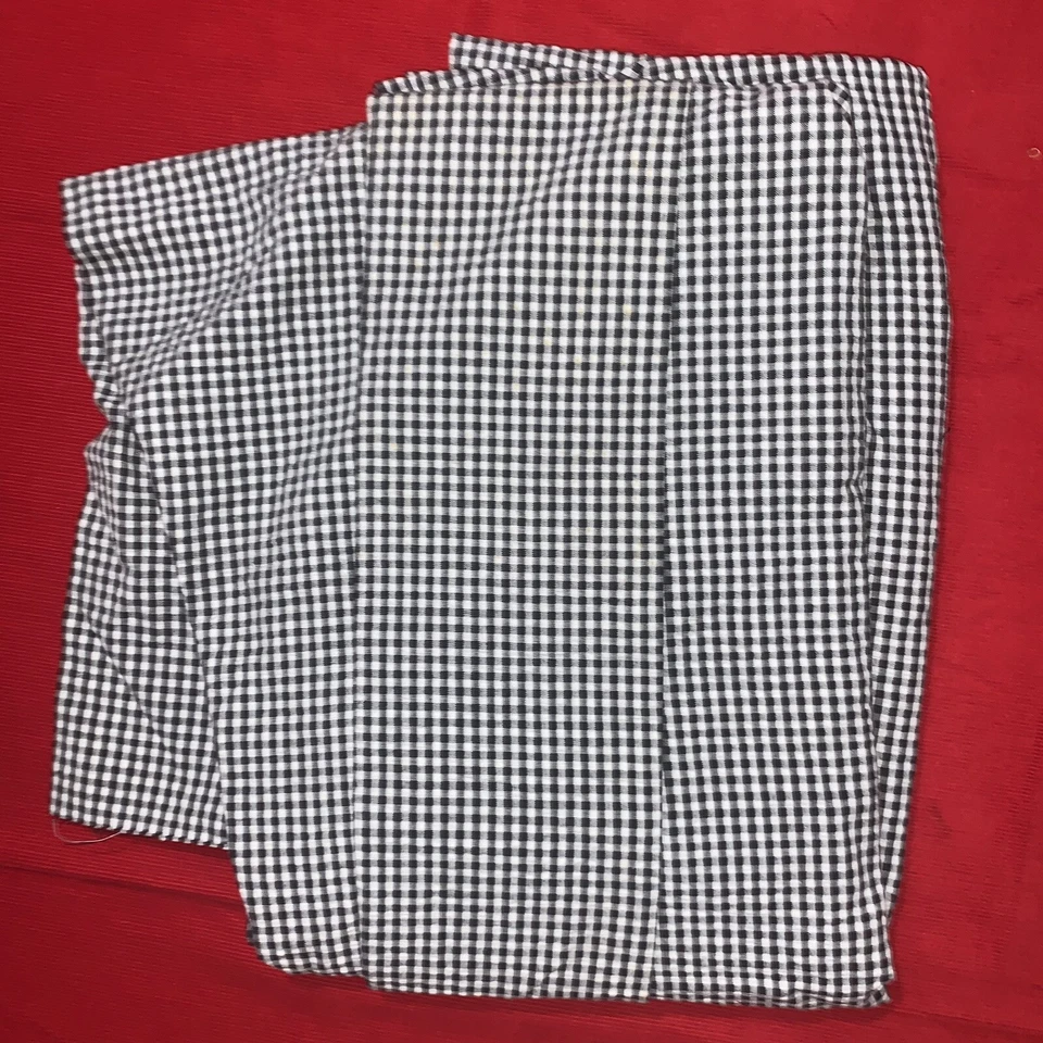 "Tela de algodón vintage de alta gama blanca y negra Gingham Seersucker 95x44""" Foto 2 de 4