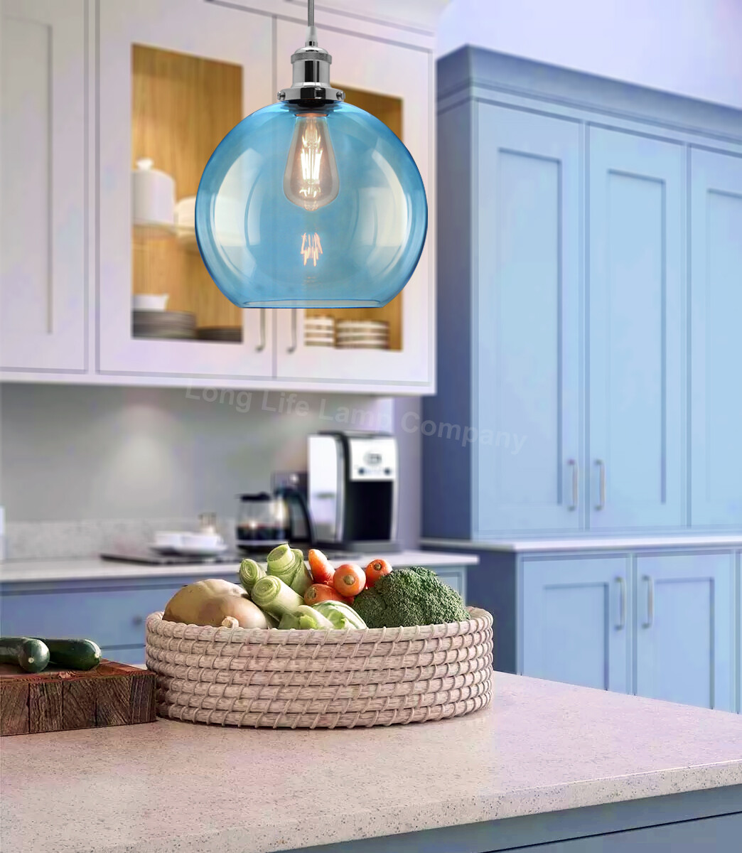 Modern Vintage Industrial Blue Glass Ceiling Lamp Shade Pendant Light M0236  | eBay.de, image size:1044x1200