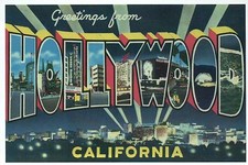 Greetings from Hollywood California, Movie Town --- Modern Large Letter Postcard