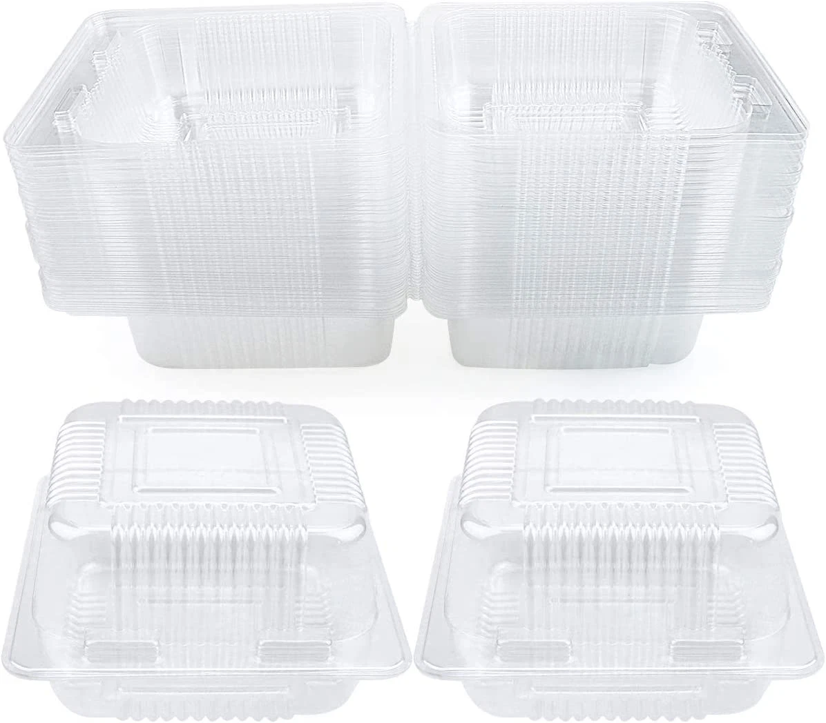 50 Pack Square Clear Plastic Storage Containers Box with lids, for