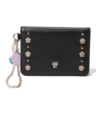 NEW Anna Sui Valencia two-sided pass case BLACK 316312