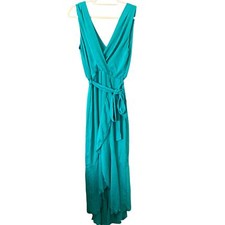 FLOUNCE LONDON Wrap Satin Midaxi Dress Sz 8