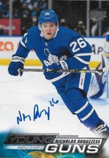 Signed Nicholas Abruzzese Toronto Maple Leafs 22-23 Upper Deck Young Guns Card 2