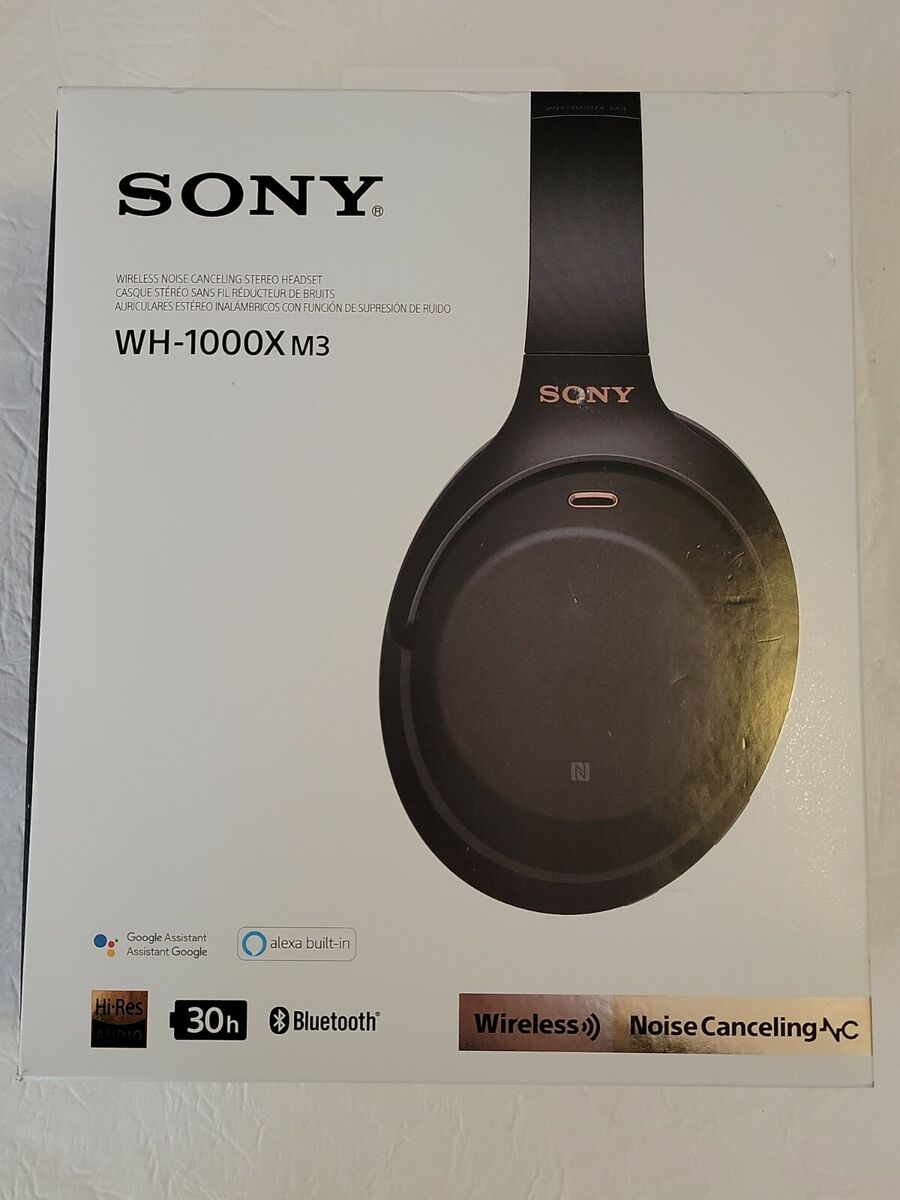 Sony WHXM3  EMPTY BOX ONLY and Manuals  Black Headphone Box