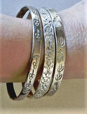 Vtg Sterling Silver TAXCO MEXICO Bangles Lot Collection of 3