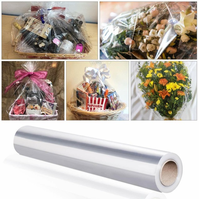 5pk Clear Cellophane Rolls 40in.x100ft EASTER Gift Basket Food Wrapping