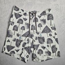 Patagonia Board Shorts Mens 34 Gray All Over Print Adjustable Nylon 9" Inseam
