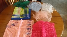 Vtg Sheer Colorful Scarves Nylon Chiffon Lot of 7