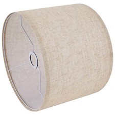 Beige Lamp Shade, Large Drum Lampshade 13''Top X 13'' Bottom X 10'' High, Replac