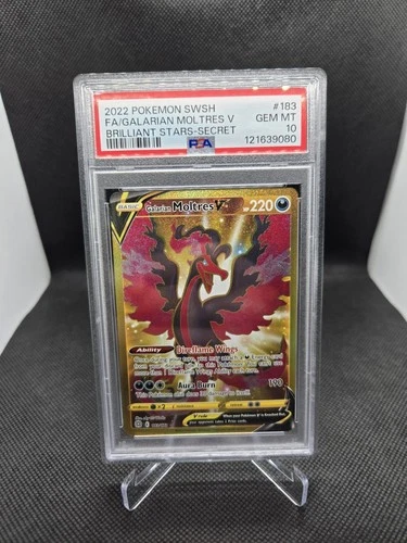 PSA 10 Gem Mint Galarian Moltres V 183/172 Brilliant Stars