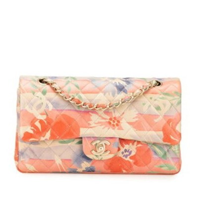 CHANEL Matrasse 25 Double flap COCO Mark Flower Chain Shoulder Bag