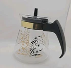 Vintage Mini Pyrex Coffee Tea Carafe Pot Wheat Pattern Single 2 Cup Glass USA