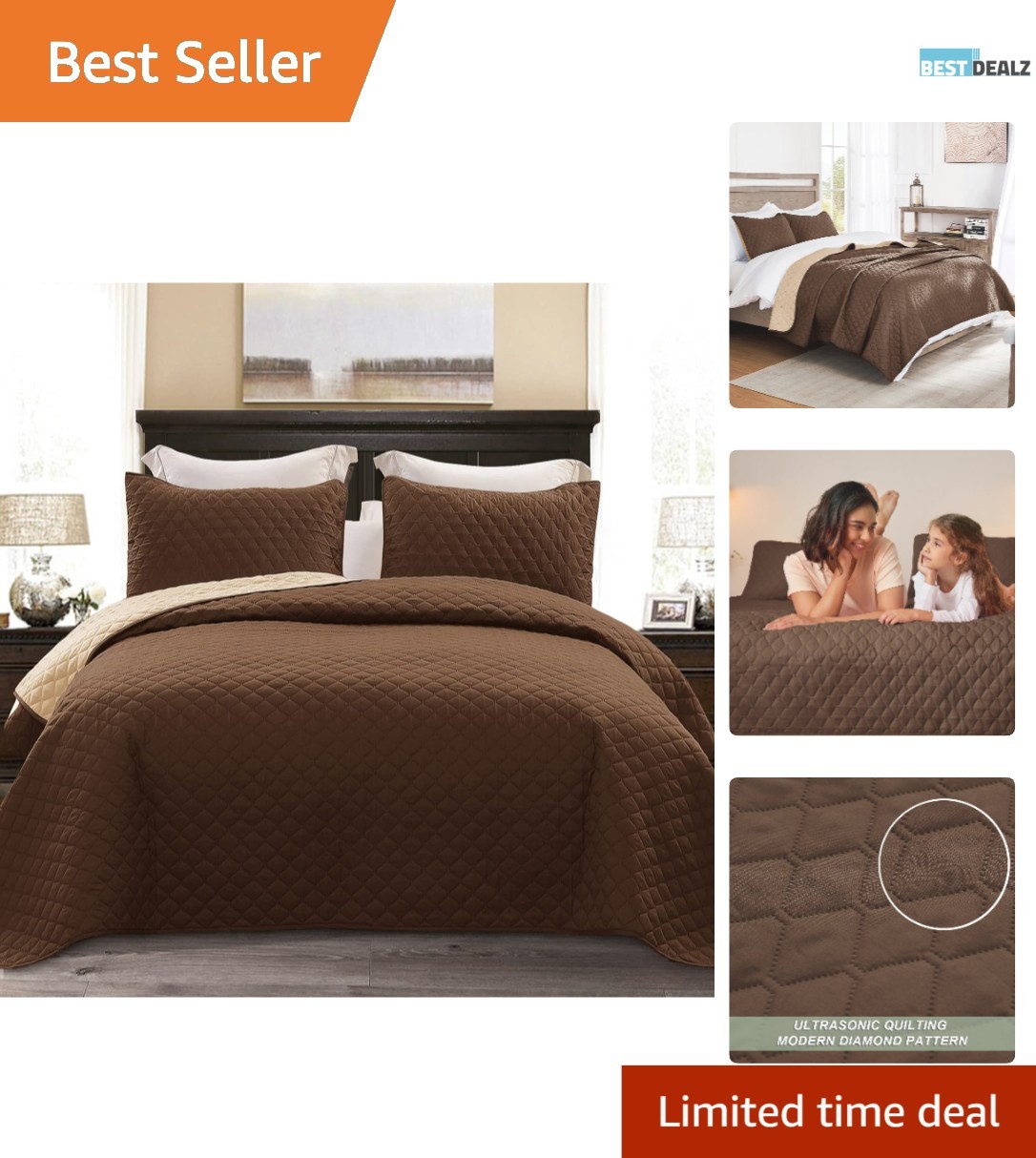 With Embossed Design, 3-piece Bedding Ensemble
