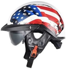 VCOROS Half Helmets Motorcycle VHF04 Open Face Sun Visor Quick Release Buckle Ad