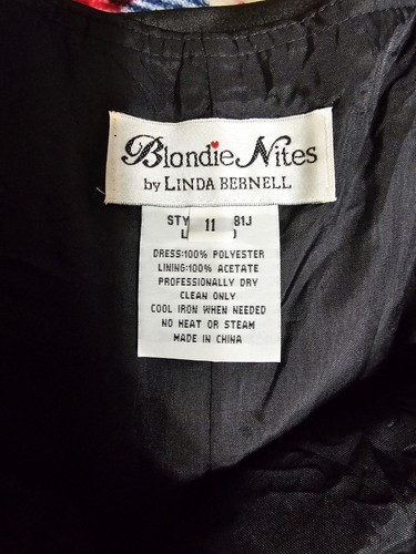 Blondie Nites By Linda Bernell Junior's Black White Formal Prom Dress Size 11 - Picture 5 of 5