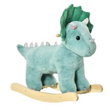 Kids Plush Triceratops Ride-On Rocker with Realistic Sounds  Soft  Toy for