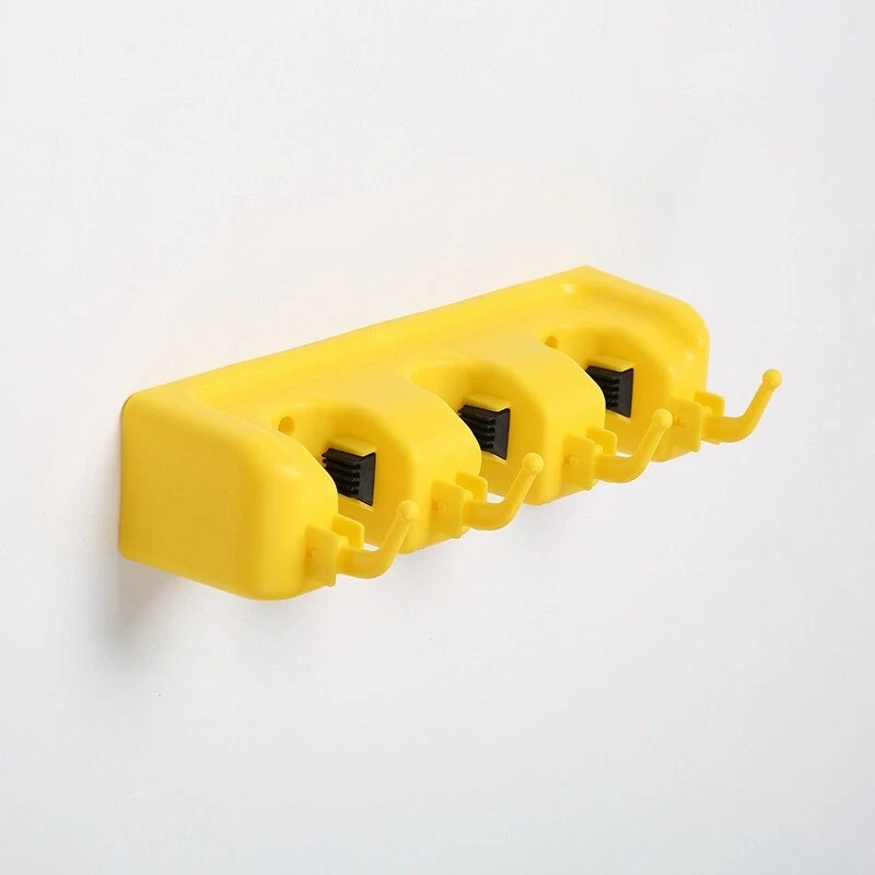 JUEGO DE COLGADOR MONTADO EN LA PARED CÓMODO CEPILLO ESCOBA COCINA FREGONA COLGADOR ALMACENAMIENTO Foto 4 de 4